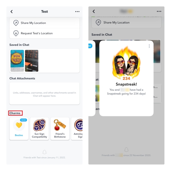 screenshot Snapchat Streaks charm
