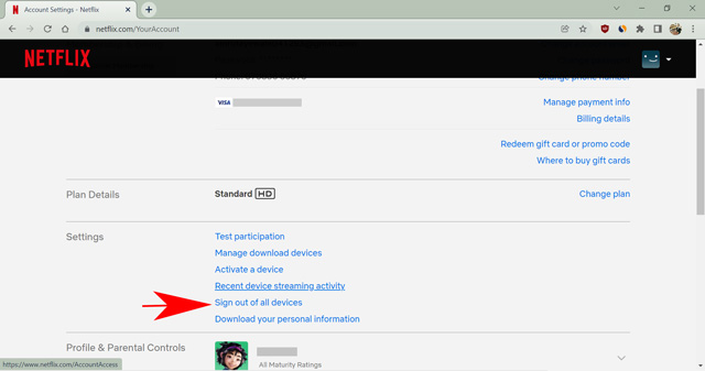 kick someone off Netflix by signing out of all devices