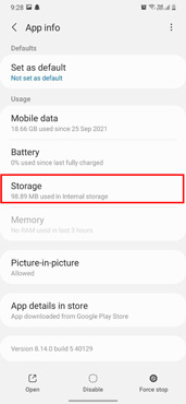 storage option in android settings for netflix