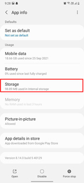 storage option in android settings for netflix