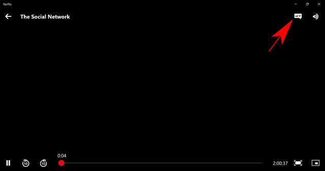 subtitle icon in Windows and Mac Netflix app