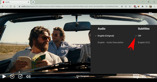 turn off subtitles on Netflix using browser