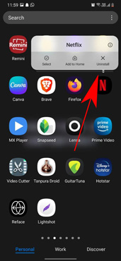 uninstall netflix app on android