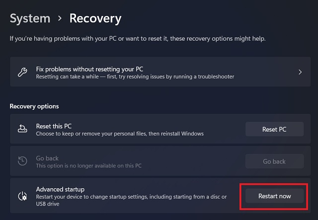 Method 1: Boot into Safe Mode from Windows 11 Settings