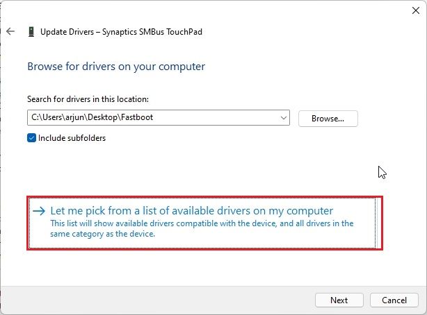 4. Re-install the Driver (Mouse and Touchpad)