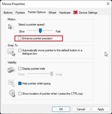 mouse settings mac enhance pointer precision