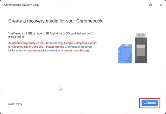 Flash Chrome OS Flex على محرك USB الخاص بك