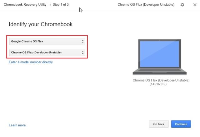 Flash Chrome OS Flex على محرك USB الخاص بك