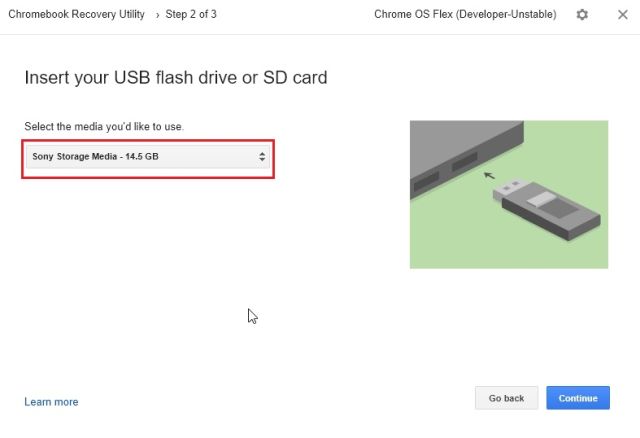 Flash Chrome OS Flex على محرك USB الخاص بك