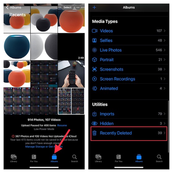 Accéder À L'Album Récemment Supprimé Sur Iphone Et Ipad