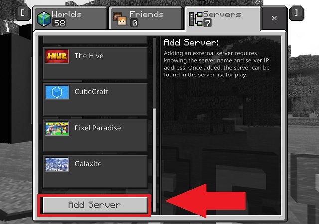Add Server Bedrock Minecraft