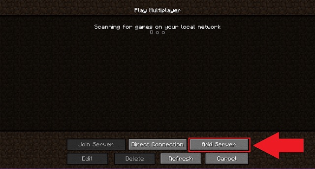 Add server on Minecraft java