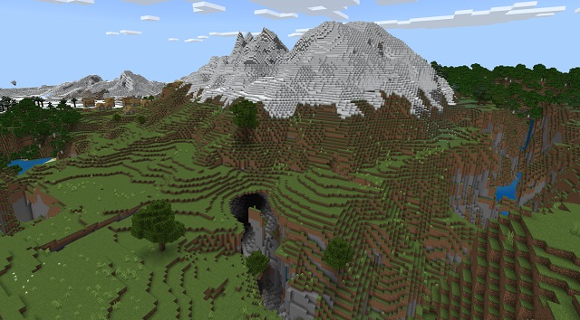 Beautiful Mountain With Village and Cavern