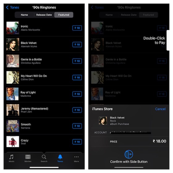 Buy alarm tone on iPhone