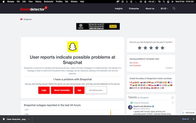 Vérifiez Le Serveur Snapchat Pour Vous Assurer Qu'Il Ne Fait Pas Face À Une Panne 