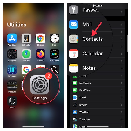 Choose Contact on iOS