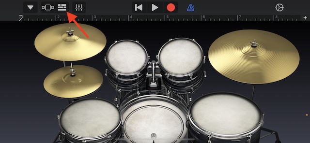 Project icon in GarageBand app on iOS 