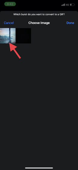 Choisir L'Image Pour Créer Un Gif Sur Iphone