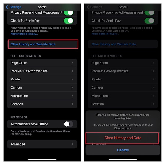Clear Safari history and website data on iPhone and iPad 