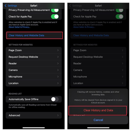 Effacer L'Historique De Safari Et Les Données Du Site Web Sur Iphone Et Ipad 