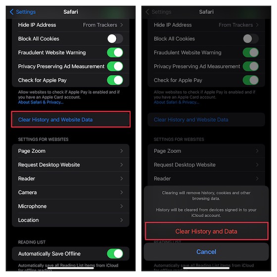 Effacer L'Historique De Safari Et Les Données Du Site Web