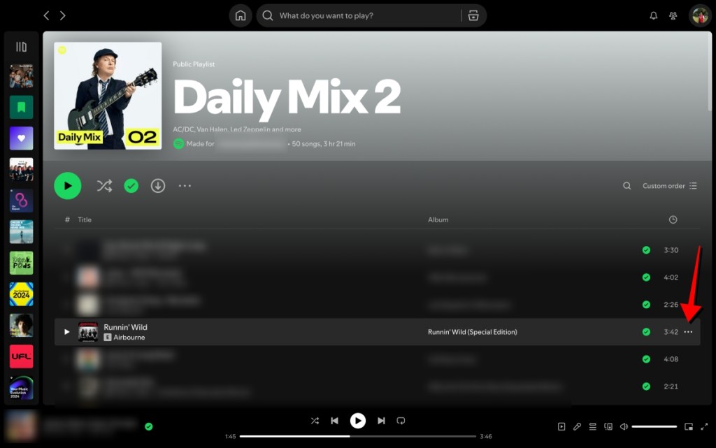 screenshot of Spotify as you locate a song for Spotify codes