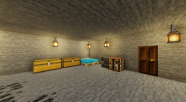 Belépés és fény a földalatti Minecraft házban