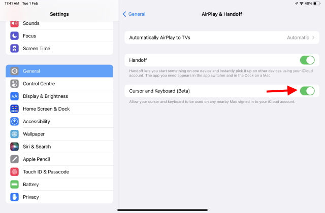 Richten Sie Universal Control auf dem iPad ein