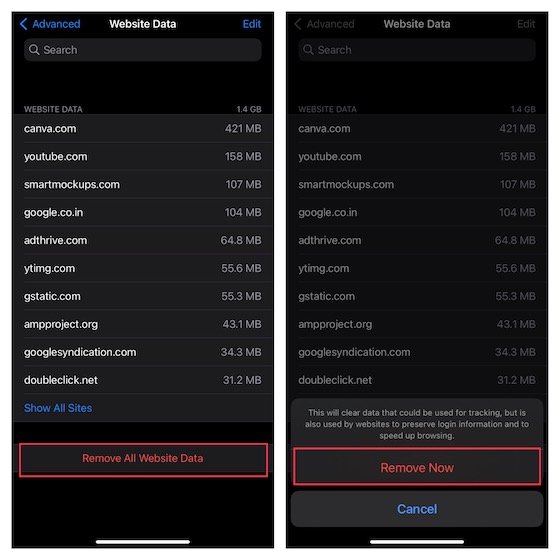 Delete All Safari Cookies at Once