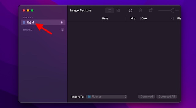Delete all photos from iPhone using Image Capture app on Mac
