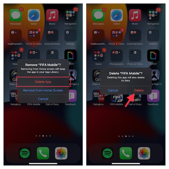 Delete apps on iPhone and iPad