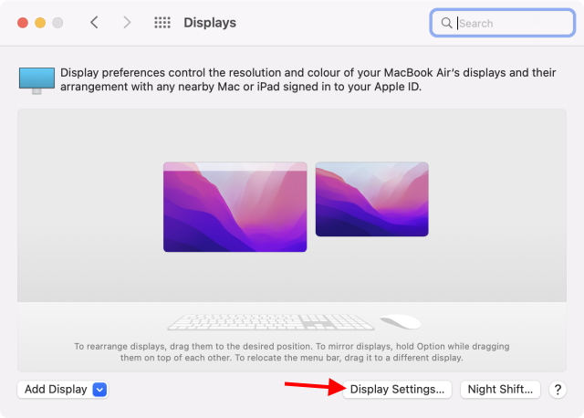 Anzeigeeinstellungen mac