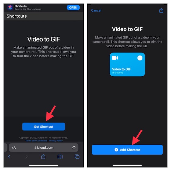 Download Video to GIF Shortcut on iPhone and iPad