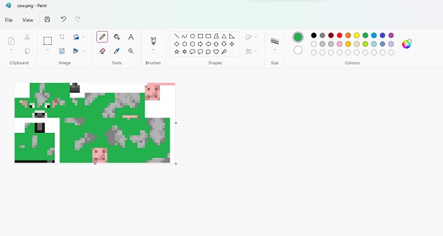 Edited MC cow texture in paint