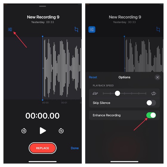 Enhance your recording on iPhone and iPad