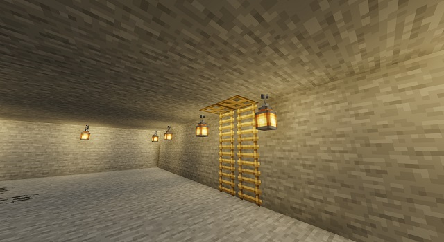 भूमिगत Minecraft घर में प्रवेश और प्रकाश