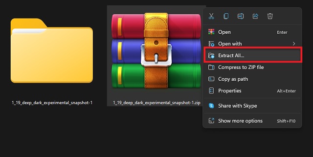 Extract deep dark snapshot