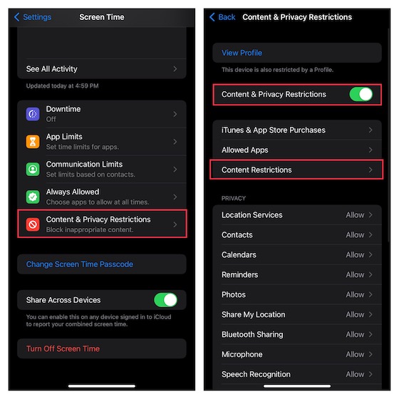 Restrict Movies, TV Shows, Podcasts, Books, and App Clips on iOS 