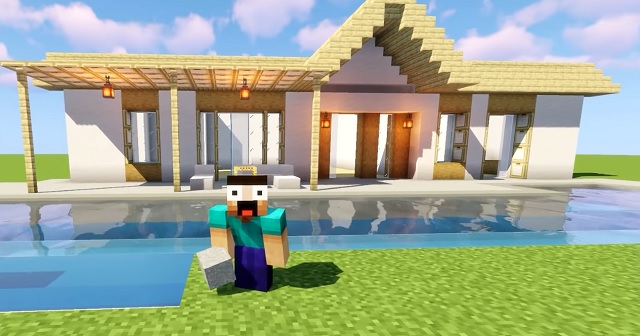 minecraft beach house tutorial