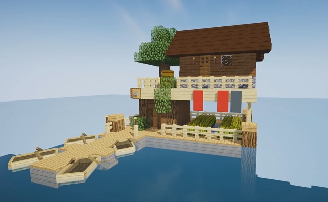 Sådan bygger du et startoverlevelseshus på vand i Minecraft