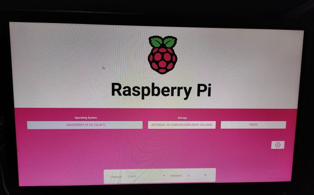 choose raspberry pi os from install screen