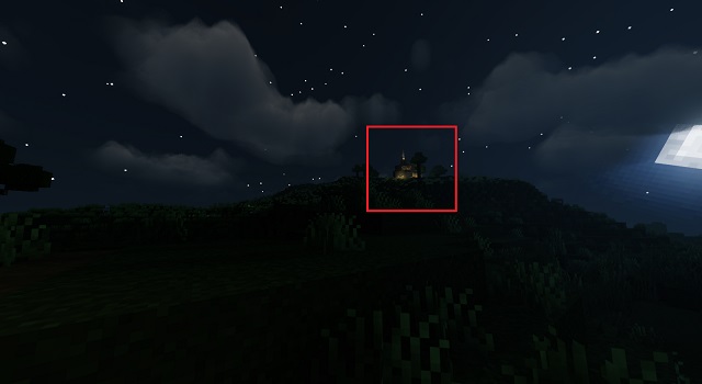 À la recherche de sources lumineuses pour trouver votre maison dans Minecraft