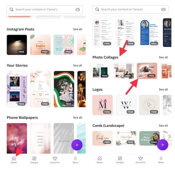 Make photo collages using Canva on iPhone and iPad