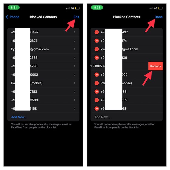 how to see your blocked caller list on iphone