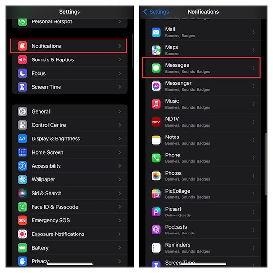 Paramètres De Notifications De Messages Sur Iphone Et Ipad