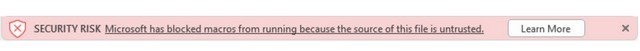 Microsof Block Office VBA Macros warning