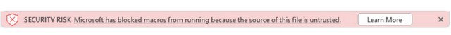 Microsof Block Office VBA Macros warning