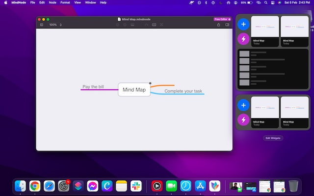 MindNode widget for Mac 