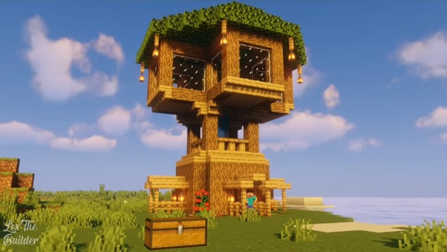 Minecraftツリーハウスの建設方法