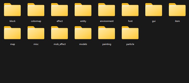 Minecraft texture folders